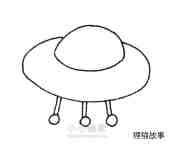 飞碟UFO简笔画画法图片步骤步骤4