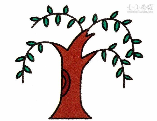 柳树简笔画画法图片步骤步骤1