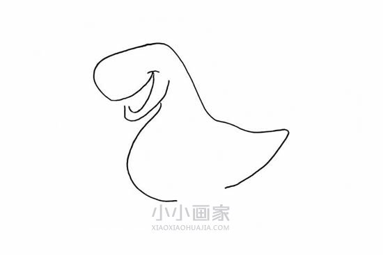 可爱霸王龙简笔画画法图片步骤步骤3