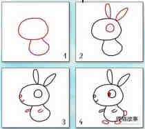 绘本故事卡通兔子简笔画画法图片步骤