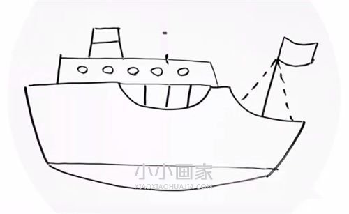 简单轮船简笔画画法图片步骤