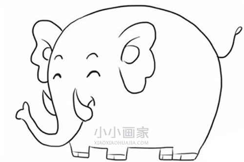绘本故事可爱卡通大象简笔画画法图片步骤