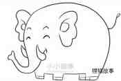 可爱卡通大象简笔画画法图片步骤步骤1