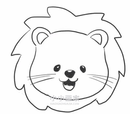 简单卡通小狮子简笔画画法图片步骤步骤4
