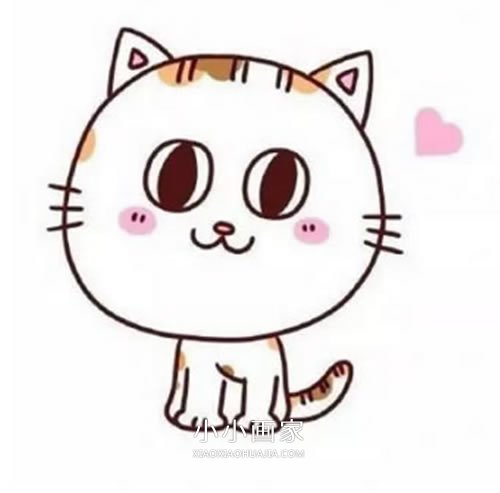卡通小猫咪简笔画画法图片步骤步骤1