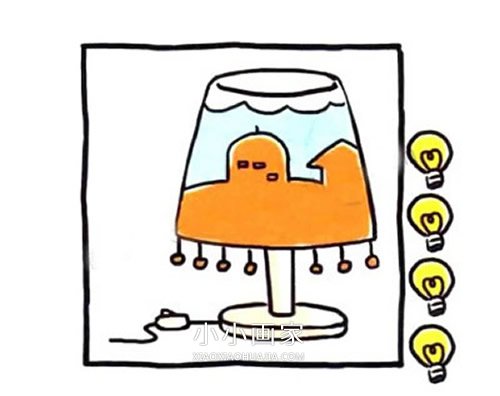 绘本故事漂亮台灯简笔画画法图片步骤