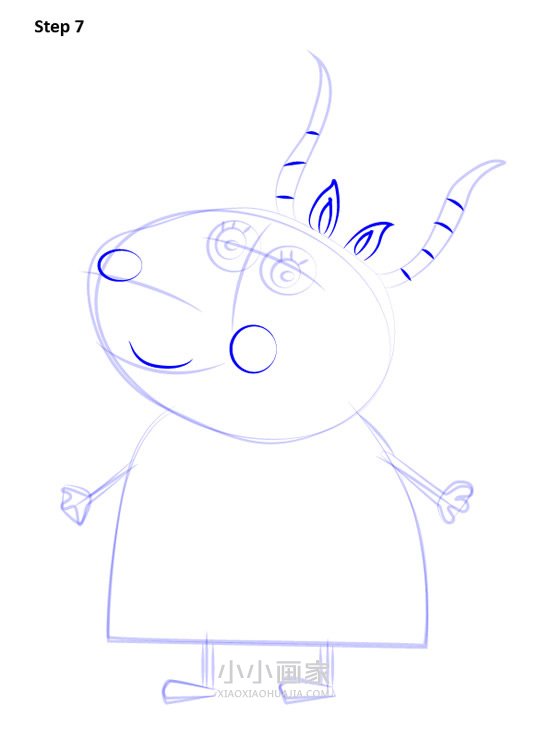 羚羊老师简笔画画法图片步骤步骤8