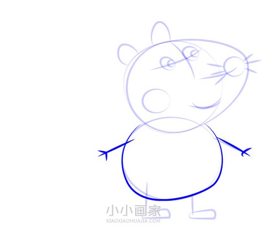 小猪佩奇松鼠西蒙简笔画画法图片步骤步骤6