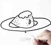 盘子里的粽子简笔画画法图片步骤步骤4