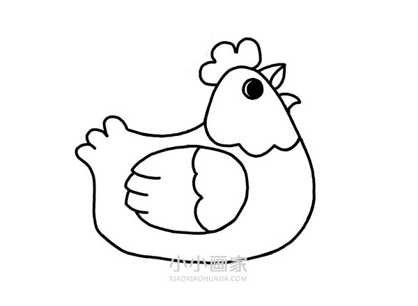 孵蛋的母鸡简笔画画法图片步骤步骤4