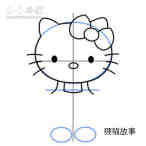 彩色的Hello Kitty简笔画画法图片步骤步骤6