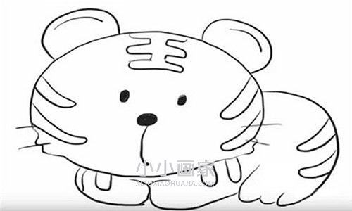 可爱小老虎简笔画画法图片步骤步骤5