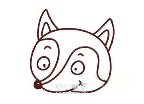 漂亮的红色狐狸简笔画画法图片步骤步骤3