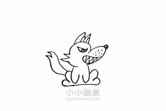 坏坏的大灰狼简笔画画法图片步骤步骤12