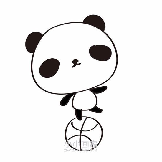 表演杂耍的大熊猫简笔画画法图片步骤步骤8