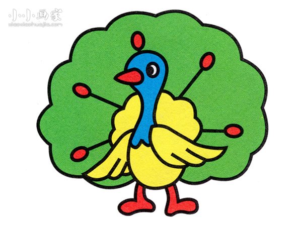 孔雀开屏简笔画画法图片步骤步骤1