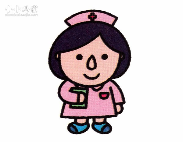 彩色护士阿姨简笔画画法图片步骤步骤1