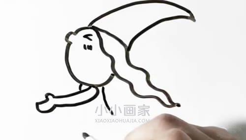 坐扫把飞行的小女巫简笔画画法图片步骤步骤5