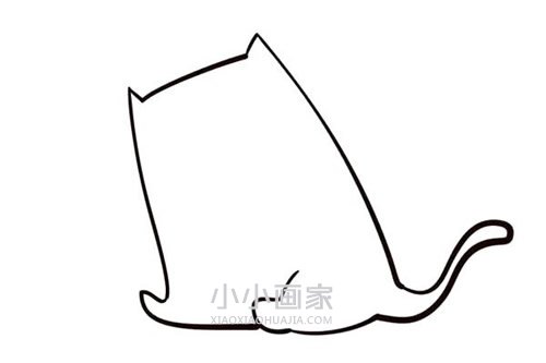 小猫钓鱼简笔画画法图片步骤步骤3