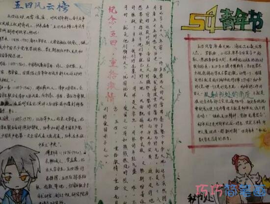 关于青春活力奋斗五青年节获奖手抄报简单漂亮步骤1