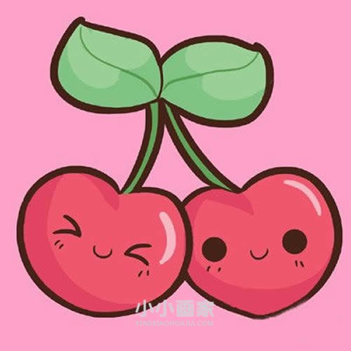 绘本故事彩色卡通樱桃简笔画画法图片步骤