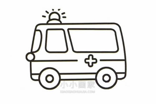 彩色救护车简笔画画法图片步骤步骤6
