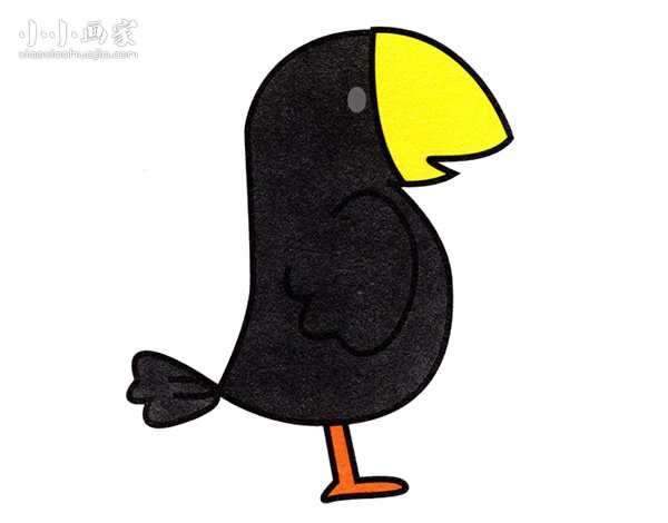 站立的小乌鸦简笔画画法图片步骤步骤1