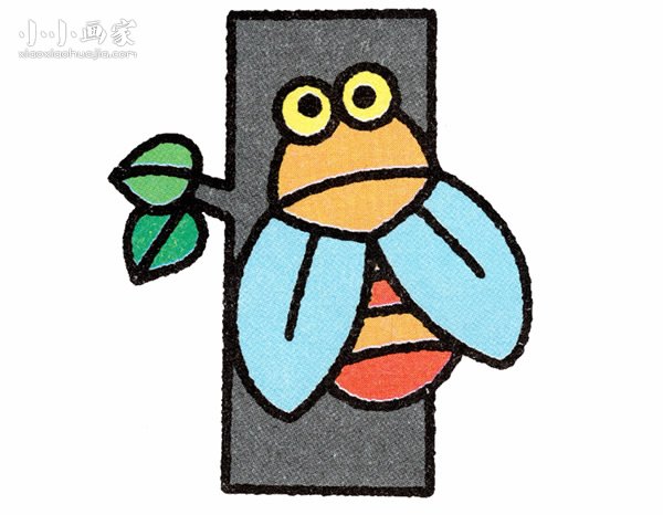 彩色蝉简笔画画法图片步骤步骤1