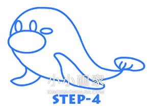 可爱卡通小海狮简笔画画法图片步骤步骤5