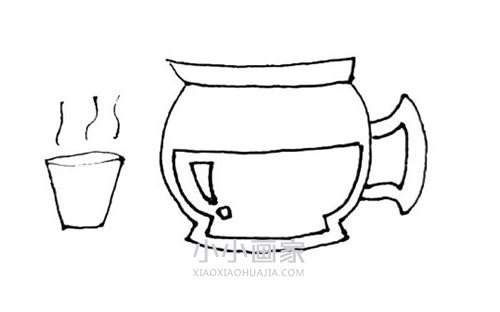 彩色茶壶简笔画画法图片步骤步骤6