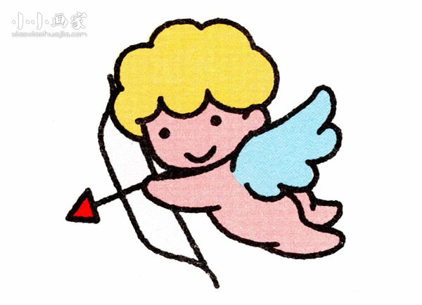 射箭的天使简笔画画法图片步骤步骤1