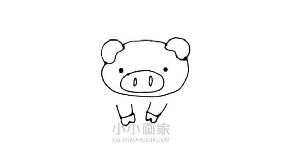 坐姿小猪简笔画画法图片步骤步骤5