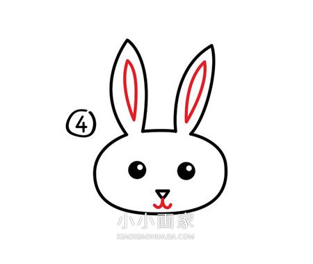 卡通小白兔简笔画画法图片步骤步骤5