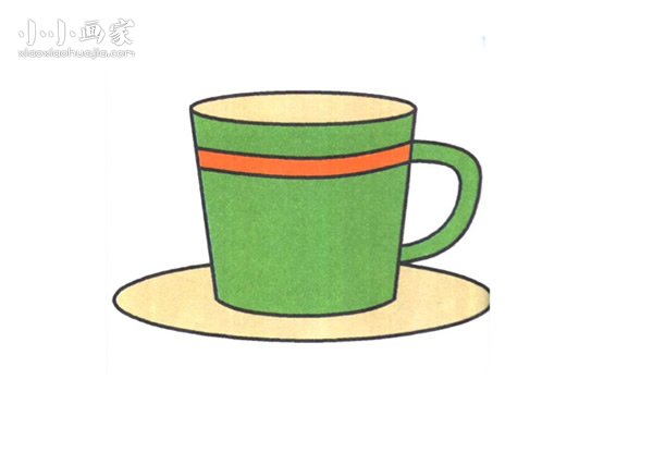 简单咖啡杯简笔画画法图片步骤步骤1