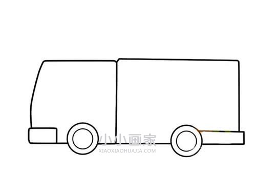 彩色消防车简笔画画法图片步骤步骤3