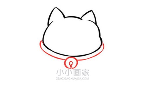 可爱招财猫简笔画画法图片步骤步骤3