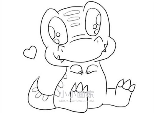 超萌恐龙宝宝简笔画画法图片步骤步骤6