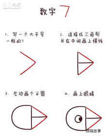 数字7简笔画小鸟画法图片步骤步骤2