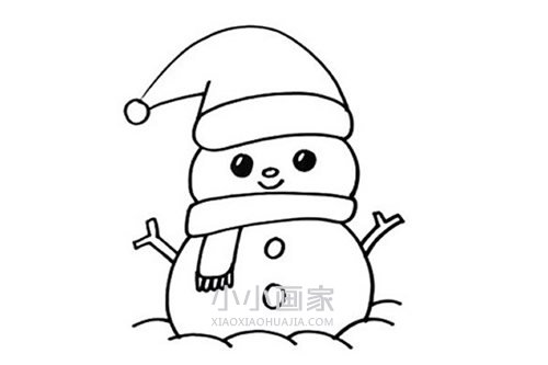 圣诞雪人简笔画画法图片步骤步骤5