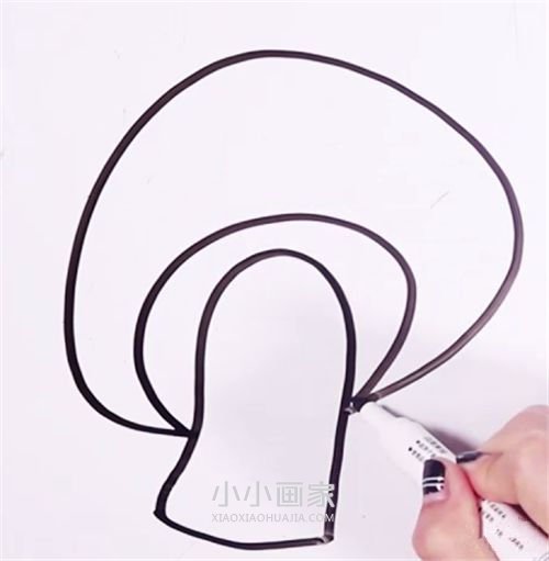 两只卡通蘑菇的简笔画画法图片步骤步骤3