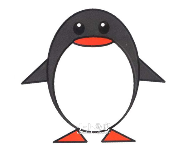 正面企鹅简笔画画法图片步骤步骤1