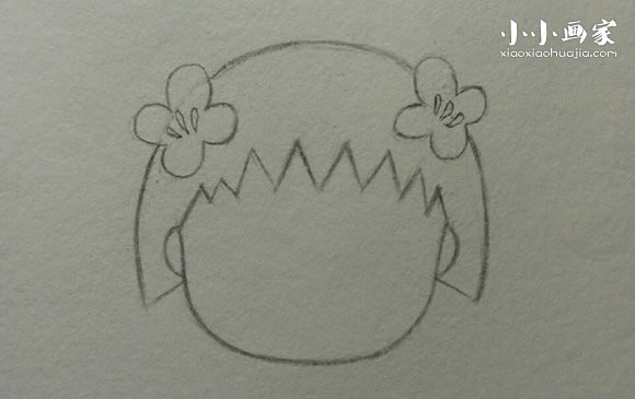彩色樱桃小丸子简笔画画法图片步骤步骤3