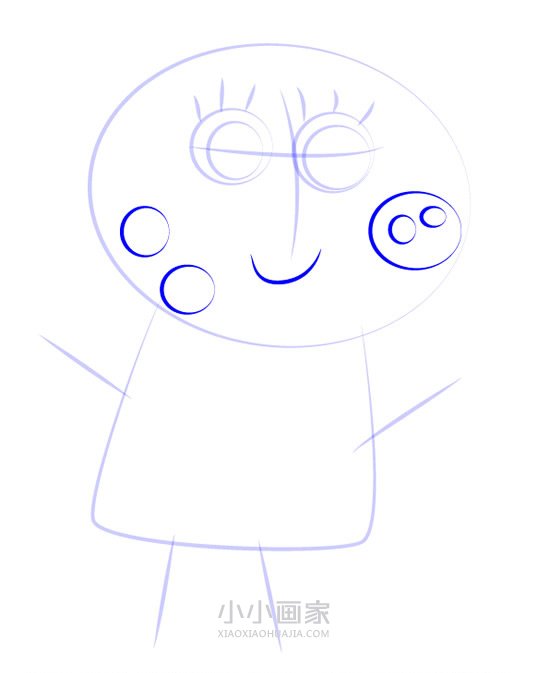 小猪佩奇小马帕蒂简笔画画法图片步骤步骤5