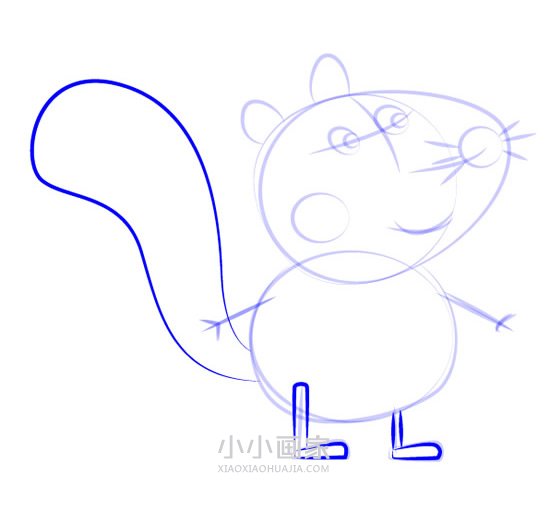 小猪佩奇松鼠西蒙简笔画画法图片步骤步骤7