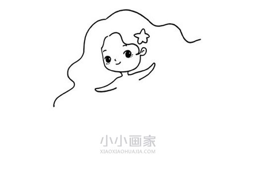 卡通美人鱼简笔画画法图片步骤步骤4