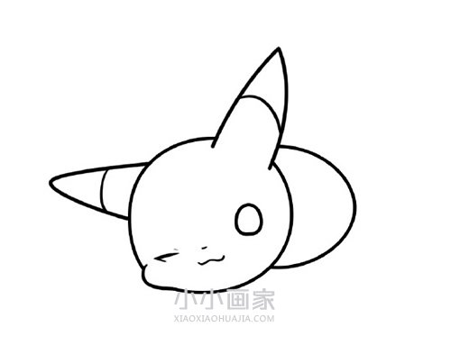 卖萌的皮卡丘简笔画画法图片步骤步骤5