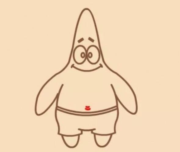 怎么画派大星涂色 简笔画派大星图解步骤步骤6