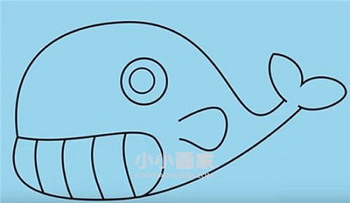搞笑卡通鲸鱼简笔画画法图片步骤步骤6