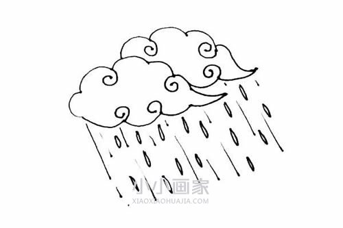 下雨的云朵简笔画画法图片步骤步骤6