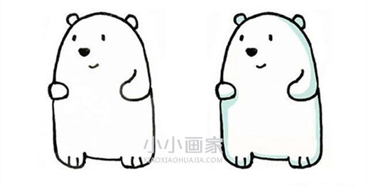 绘本故事小白熊简笔画画法图片步骤